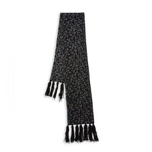 Jocelyn Kid's Faux Fur Fringe Cashmere Blend Lurex Jacquard Knit Scarf